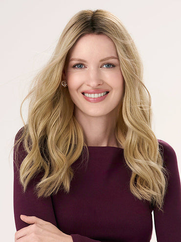 Barely There Wavy 16" by Envy | HF Synthetic Lace Front Topper | Partial Mono