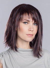 CHER (CUT AND STYLED) by ELLEN WILLE in AUBERGINE MIX 131.133.132 | Deep Wine Red and Red Violet with Granat Red Blend