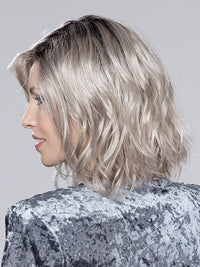 DESTINY by ELLEN WILLE in DARK SNOW ROOTED 56.60.48 | Lightest Brown Blended with Grey and Pearl White with Shaded Roots