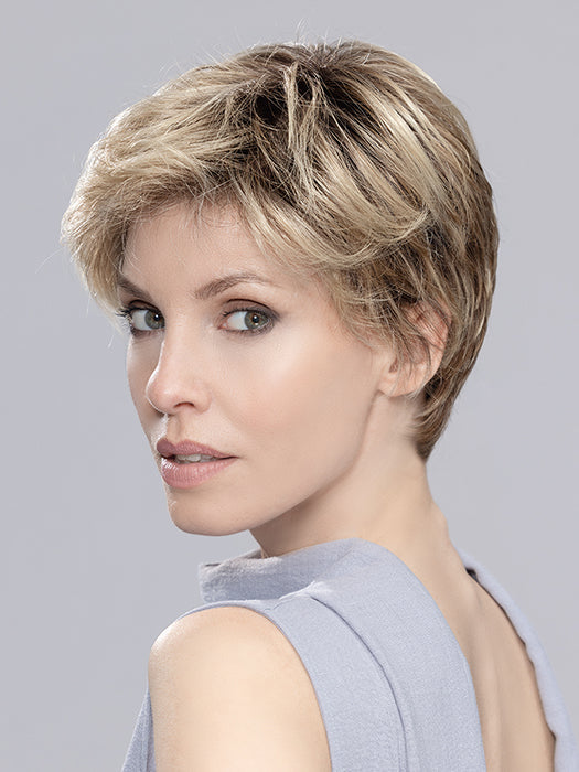 ESTATE MONO by ELLEN WILLE in SAND MUTI ROOTED 24.14.12 | Lightest Ash Blonde and Medium Ash Blonde with Lightest Brown Blend and Shaded Roots