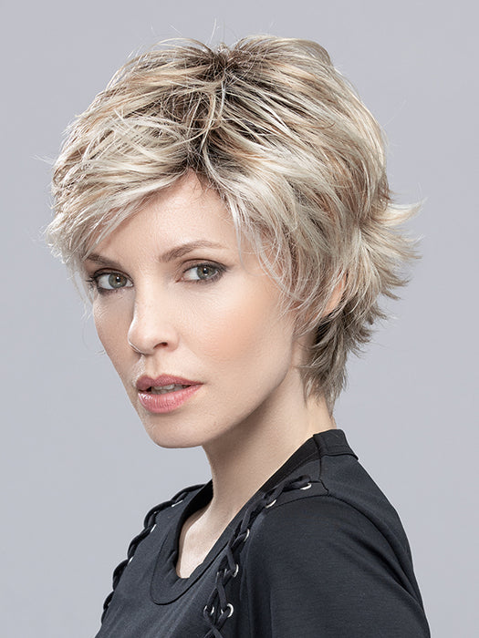 FLIP MONO by ELLEN WILLE in PEARL BLONDE ROOTED 101.14.16 | Pearl Platinum, Medium Ash Blonde and Medium Blonde Blend with Shaded Roots 