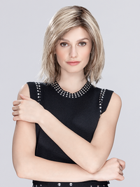LIMIT MONO PART by ELLEN WILLE in SAND MULTI ROOTED 24.14.23 | Lightest Ash Blonde and Medium Ash Blonde with Lightest Pale Blonde Blend and Shaded Roots