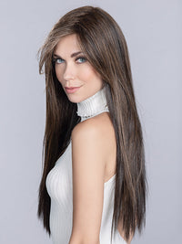 LOOK by ELLEN WILLE in NOUGAT LIGHTED 830.6.16 | Medium Brown and Light Auburn Blend with Dark Brown and Medium Blonde Highlights Throughout and Concentrated in the Front