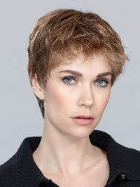 RISK LARGE by ELLEN WILLE in MOCCA LIGHTED 830.31.19 | Medium Brown Blended with Light Auburn and Light Reddish Auburn with Light Honey Blonde with Highlights Throughout and Concentrated in the Front