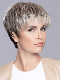 STOP HI TEC by ELLEN WILLE in BISQUIT BLONDE ROOTED 20.25.6 | Darkest Brown with Light Golden Blonde and Winter White Blend with Shaded Roots