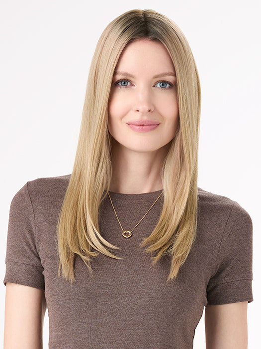 Barely There Straight 16" by Envy | HD Synthetic Lace Front Topper | Partial Mono Top