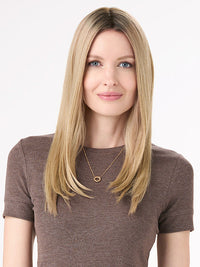 Barely There Straight 16" by Envy | HD Synthetic Lace Front Topper | Partial Mono Top