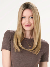 Barely There Straight 16" by Envy | HD Synthetic Lace Front Topper | Partial Mono Top
