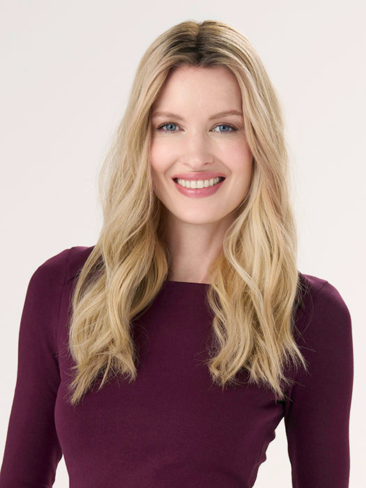 Barely There Wavy 16" by Envy | HF Synthetic Lace Front Topper | Partial Mono