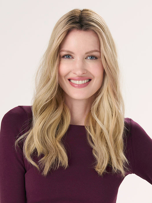 Barely There Wavy 16" by Envy | HF Synthetic Lace Front Topper | Partial Mono