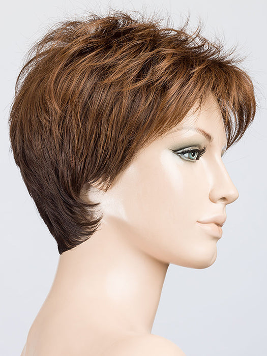 CINNAMON BROWN LIGHTED 6.30.33 | Dark Brown and Light Auburn with Dark Auburn Blend with Highlights Throughout and Concentrated in the Front