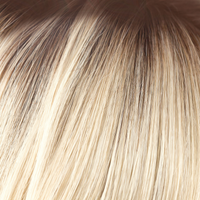 Champagne-R  -  A luxurious color with many fine tones of blond. Cream blonds, champagne hues and pale gold undertones make the blond a work of art! The medium warm brown root gives it the most natural of regrowths and keeps it looking very realistic.