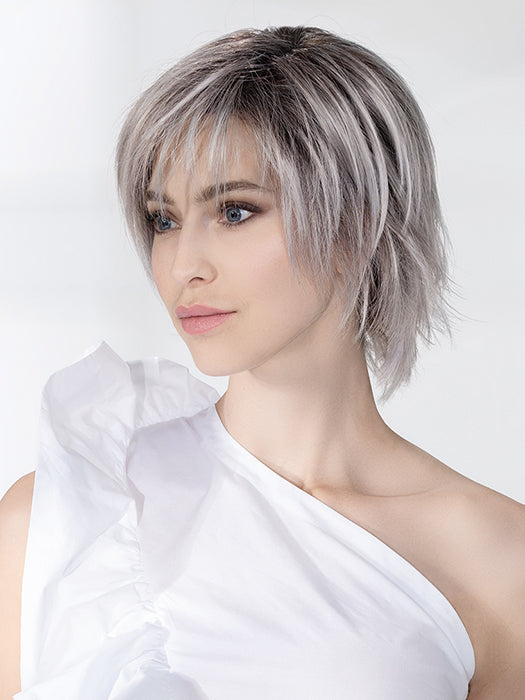 FAME SOFT by Ellen Wille in METALLIC GREY ROOTED 60.51.44 | Pearl White, Darkest/Lightest Brown, and Dark Brown with Grey Blend with Shaded Roots