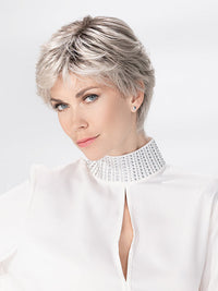 POSH DELUXE by Ellen Wille in SILVER BLONDE ROOTED 60.24 | Pearl White and Lightest Ash Blonde Blend with Shaded Roots