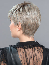 LINK by ELLEN WILLE in PASTEL MINT ROOTED | Peal Platinum and Light Neutral Blonde with subtle Mint Green Hues and a Medium Brown Base with Shaded Roots
