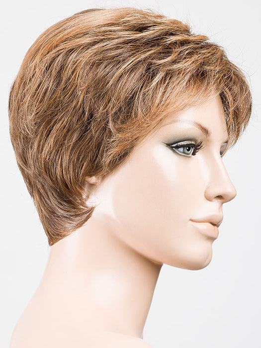 MOCCA ROOTED 830.9.20 | Medium Brown, Light Auburn and Medium Warm Brown with Light Strawberry Blonde Blend and Shaded Roots