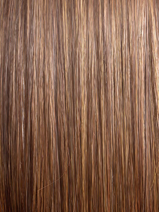 MOCCA ROOTED 830.9.27 | Medium Brown, Light Auburn and Medium Warm Brown with Dark Strawberry Blonde Blend and Shaded Roots